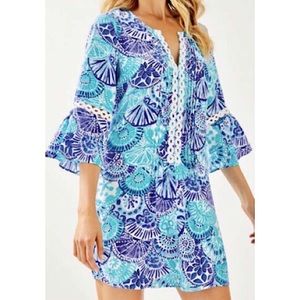 Lilly Pulitzer Hollie Tunic Dress in Turquoise Oasis Half Shell